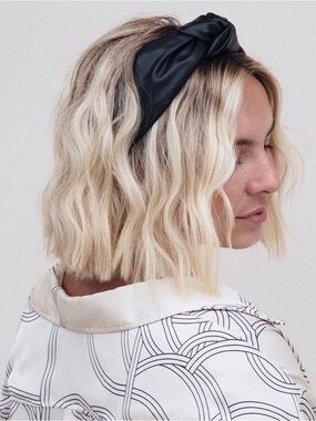 Kristin Ess Luxe Vegan Leather Headband - Black